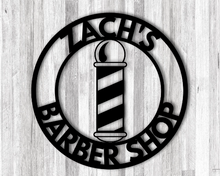 Load image into Gallery viewer, Barber Shop Sign, Personalized Barber Sign, Custom hairstylist Sign, Metal Hairdresser Barber Name Decor, Personalized Business Name Sign, MADE IN THE USA
