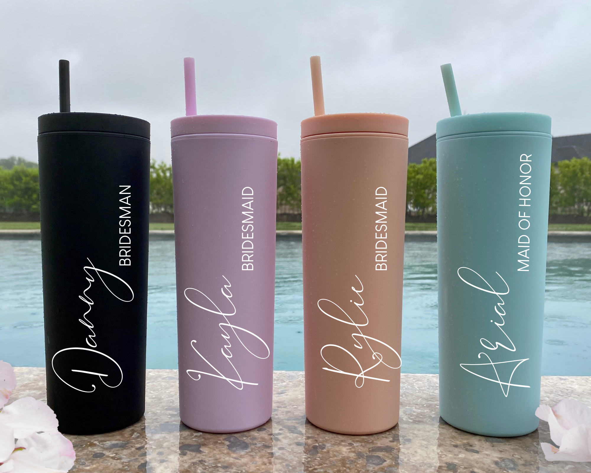 Personalized Tumbler With Lid and Straw, Bridesmaids Gifts, Cheap Tumb –  Metal Signs and More