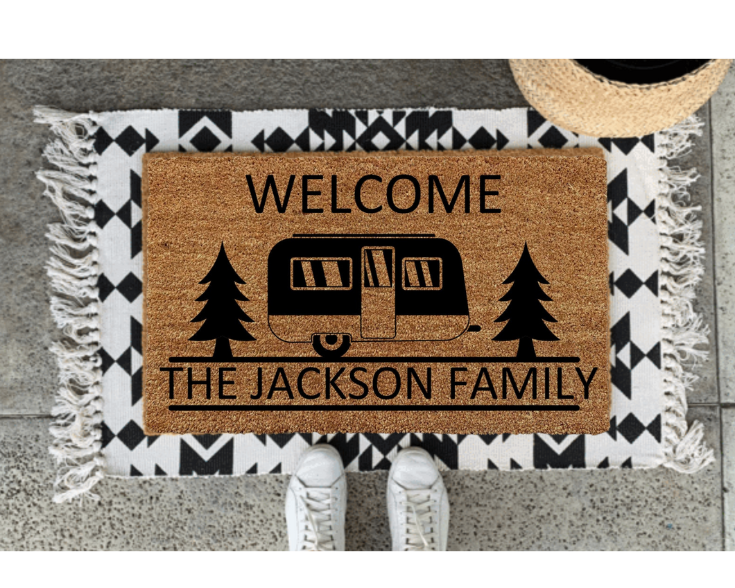 Camping Doormat Customized Name And RV Welcome To Our Camper